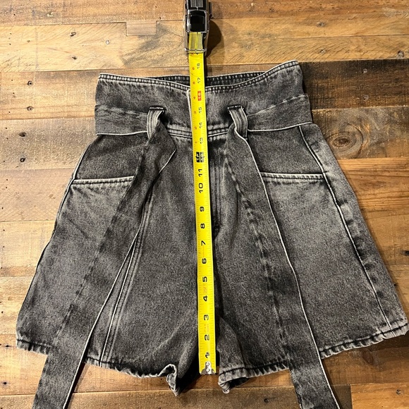 IRO Paris High-Waisted Paperbag Denim Shorts | Tie Belt | Size FR 34 → US 2 - Picture 3 of 7